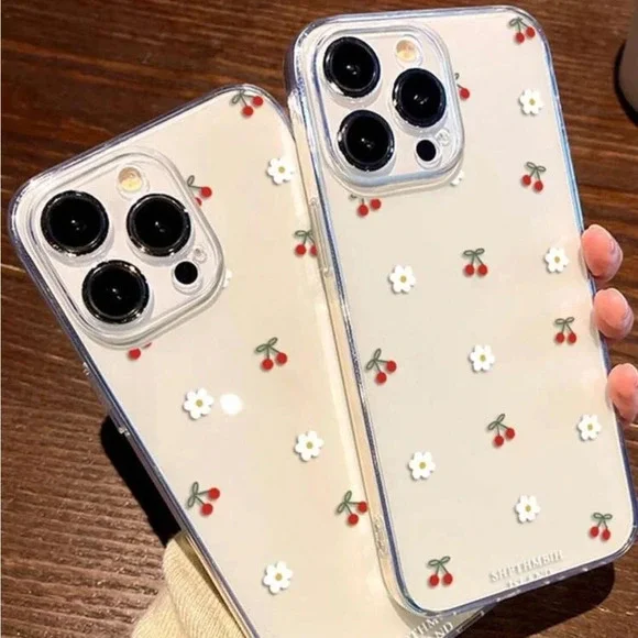 ⚠️Clearance iPhone 15/Pro/Pro Max 1pcs Cherry Phone Case - Picture 1 of 3